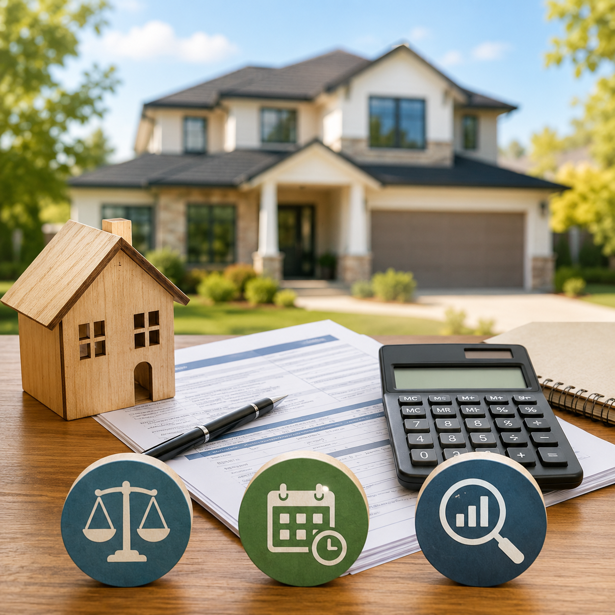 Rocket Mortgage Refi Rates comparison with a U.S. home, mortgage paperwork, calculator, and refinance planning symbols